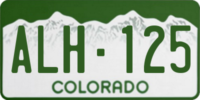CO license plate ALH125