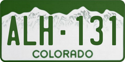 CO license plate ALH131