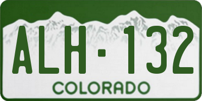 CO license plate ALH132