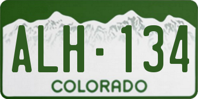 CO license plate ALH134