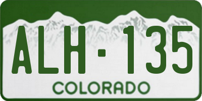 CO license plate ALH135