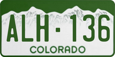 CO license plate ALH136