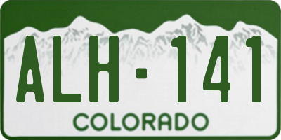 CO license plate ALH141