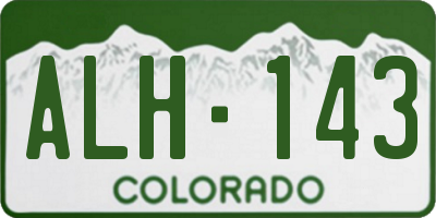 CO license plate ALH143