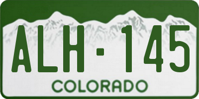 CO license plate ALH145