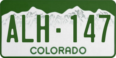 CO license plate ALH147