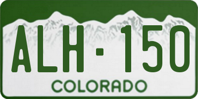 CO license plate ALH150