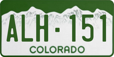 CO license plate ALH151
