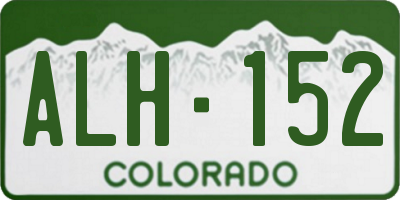 CO license plate ALH152