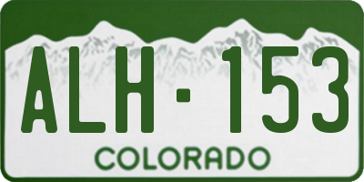 CO license plate ALH153