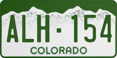 CO license plate ALH154