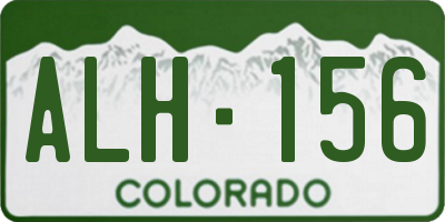CO license plate ALH156