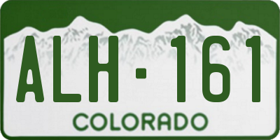 CO license plate ALH161