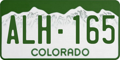 CO license plate ALH165