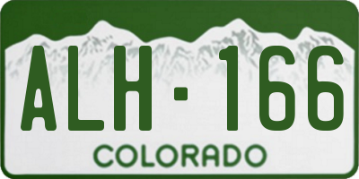 CO license plate ALH166