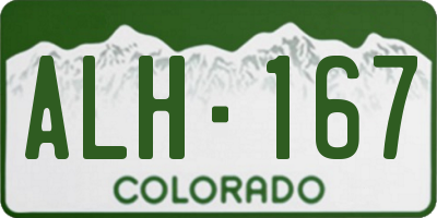 CO license plate ALH167