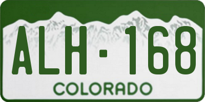 CO license plate ALH168