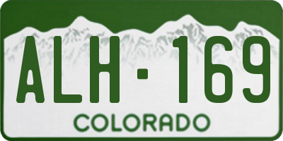 CO license plate ALH169
