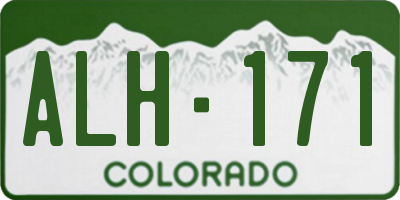 CO license plate ALH171
