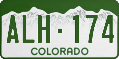 CO license plate ALH174