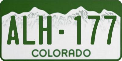 CO license plate ALH177