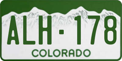 CO license plate ALH178