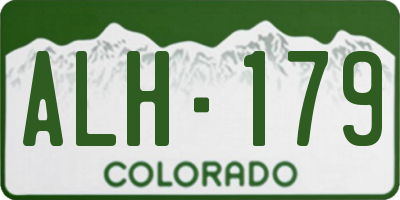 CO license plate ALH179
