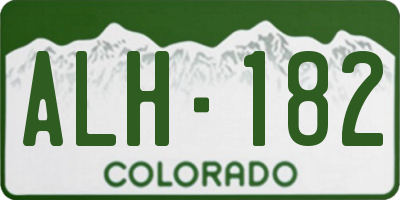 CO license plate ALH182