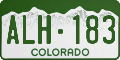 CO license plate ALH183