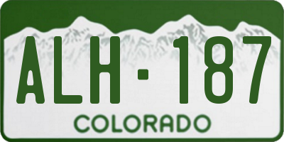 CO license plate ALH187