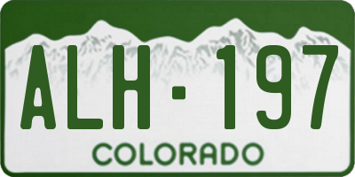 CO license plate ALH197