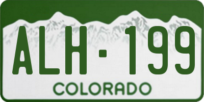 CO license plate ALH199
