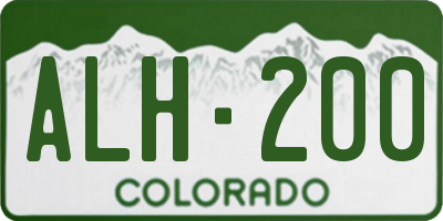 CO license plate ALH200