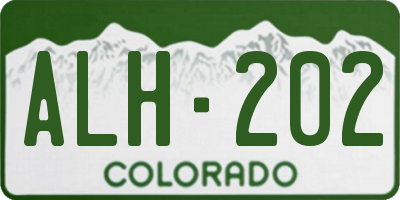 CO license plate ALH202