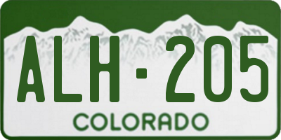 CO license plate ALH205