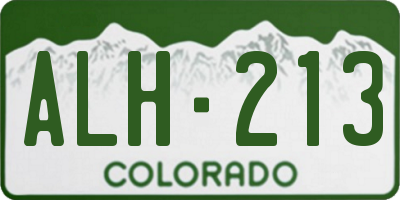 CO license plate ALH213