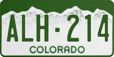 CO license plate ALH214