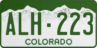 CO license plate ALH223