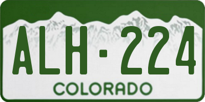 CO license plate ALH224