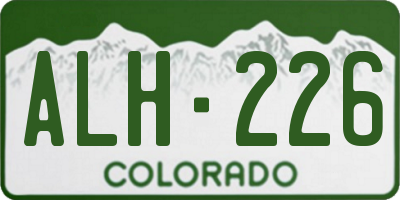 CO license plate ALH226
