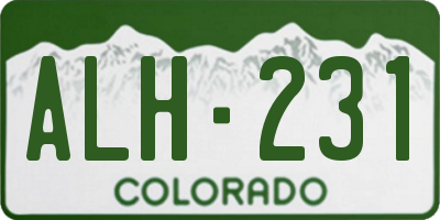 CO license plate ALH231
