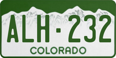 CO license plate ALH232