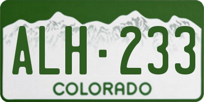 CO license plate ALH233
