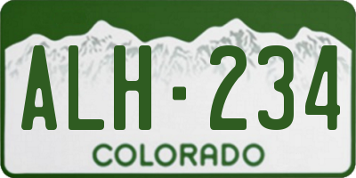CO license plate ALH234