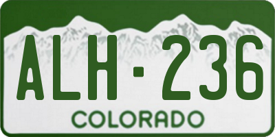 CO license plate ALH236