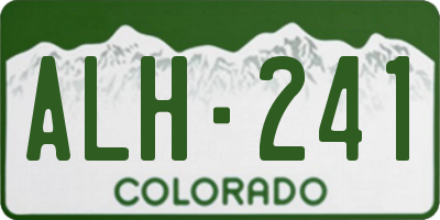 CO license plate ALH241