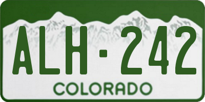 CO license plate ALH242