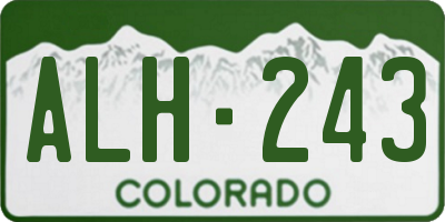 CO license plate ALH243