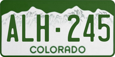 CO license plate ALH245