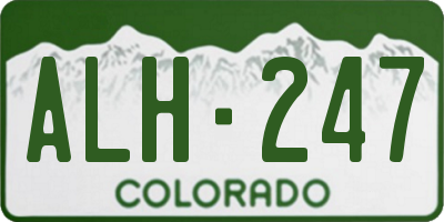 CO license plate ALH247